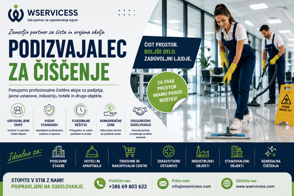 Podizvajalec za Čiščenje v Sloveniji